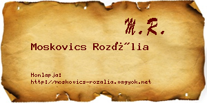 Moskovics Rozália névjegykártya