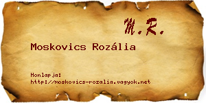 Moskovics Rozália névjegykártya